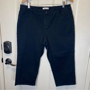 Coldwater Creek Sz 16 Natural Fit Black Cropped Pants Denim EUC